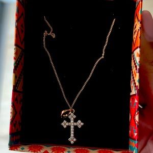“Diamond” Cross Necklace